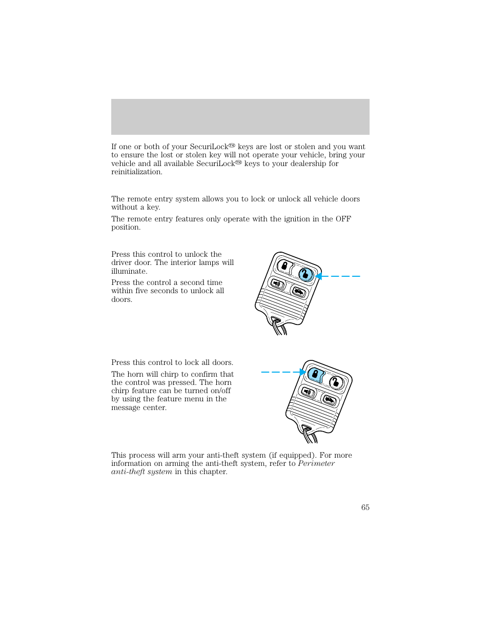 Controls and features | Lincoln 1998 Continental User Manual | Page 65 / 176