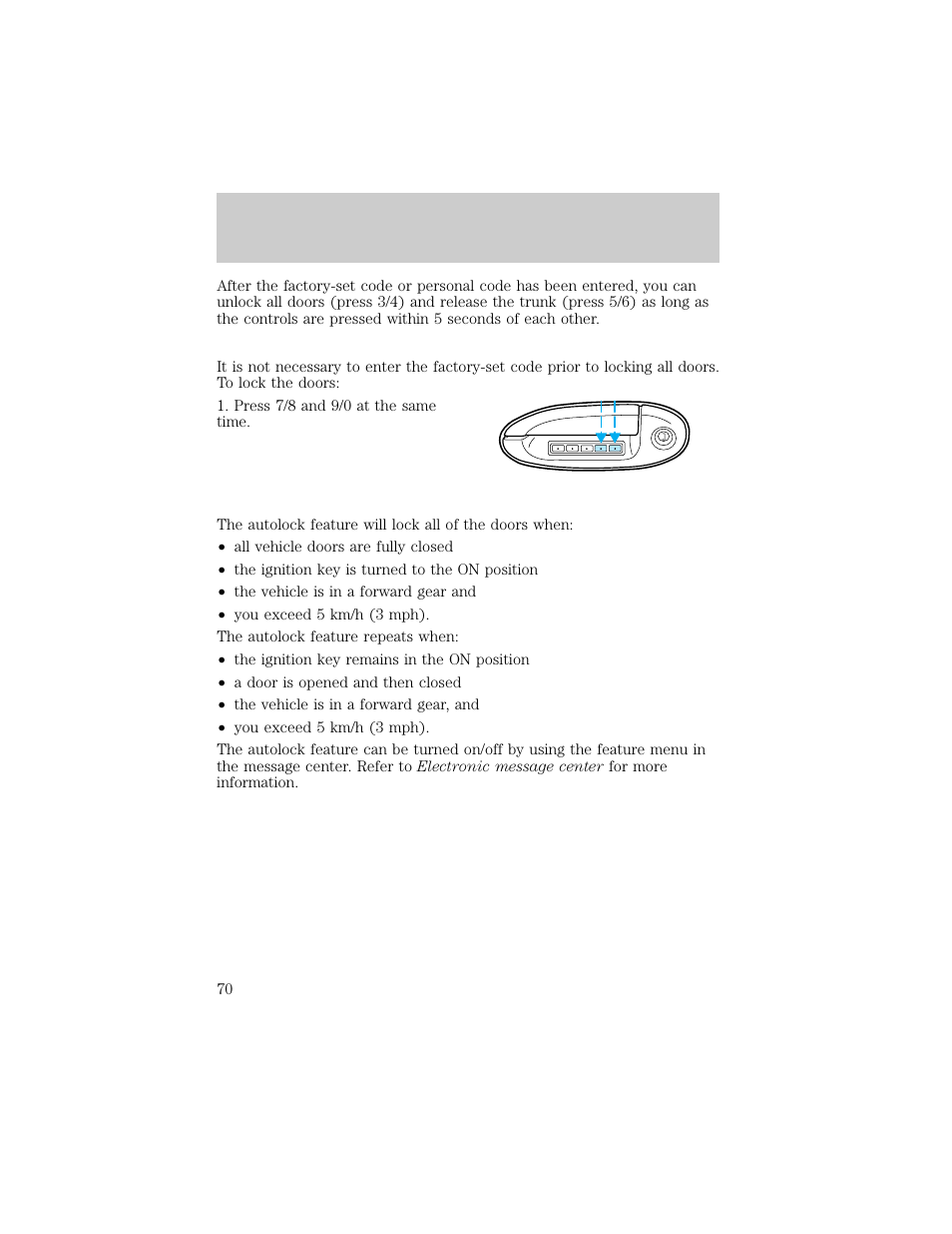 Controls and features | Lincoln 1998 Continental User Manual | Page 70 / 176