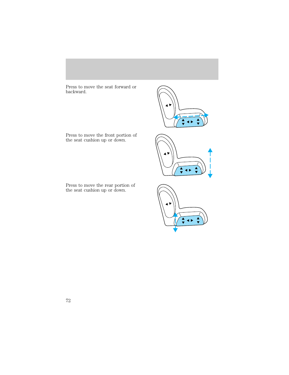 Seating and safety restraints | Lincoln 1998 Continental User Manual | Page 72 / 176