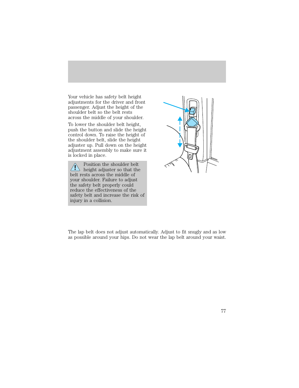 Seating and safety restraints | Lincoln 1998 Continental User Manual | Page 77 / 176