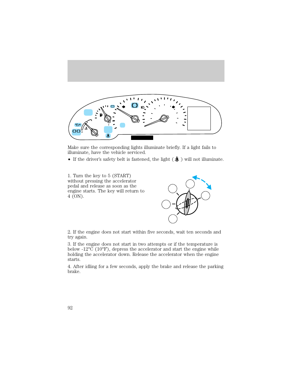 Starting | Lincoln 1998 Continental User Manual | Page 92 / 176