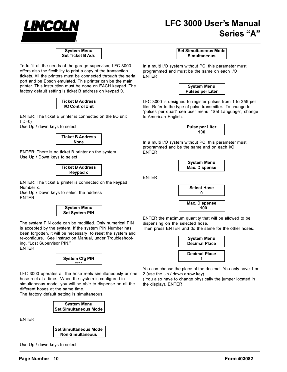 Lfc 3000 users manual series a | Lincoln LFC 3000 User Manual | Page 10 / 12