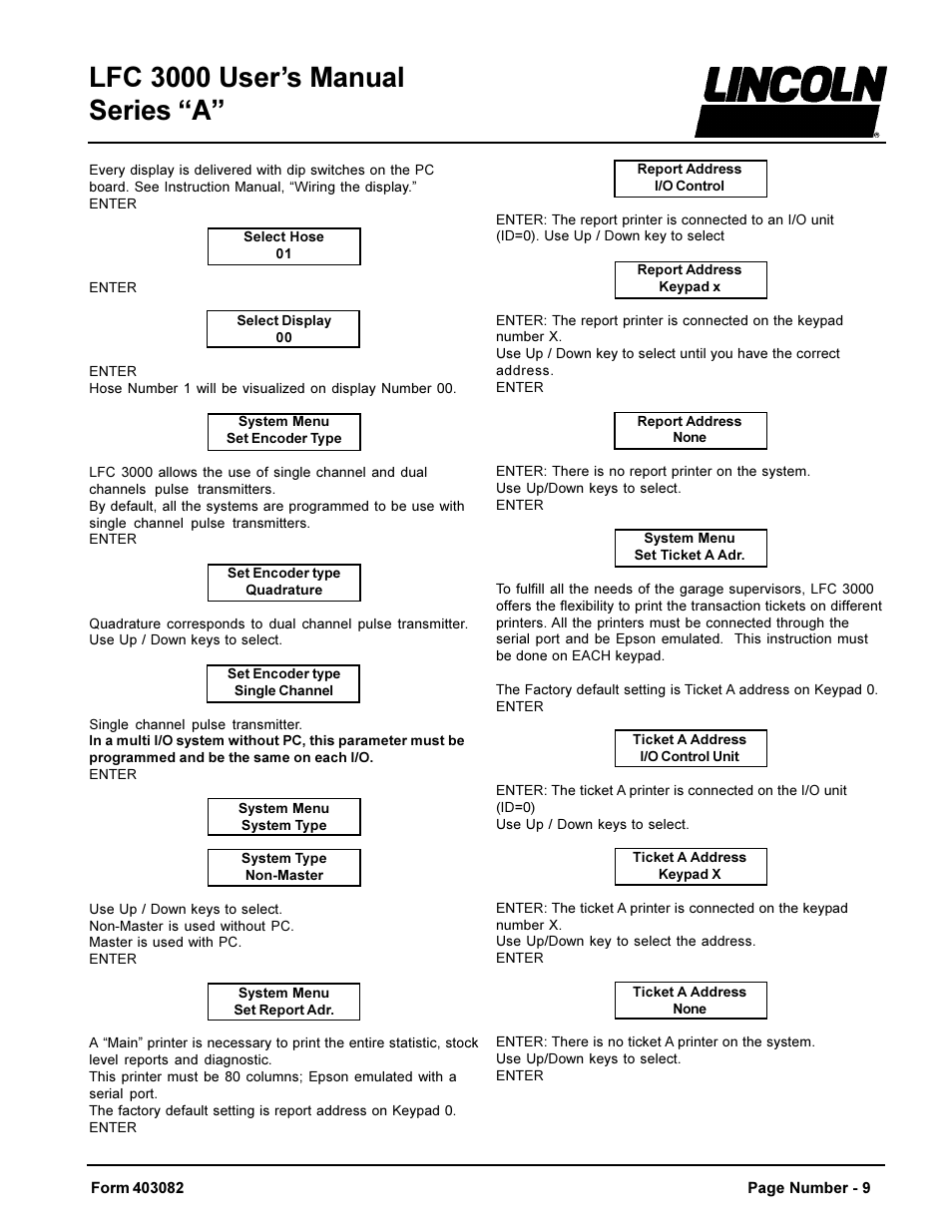 Lfc 3000 users manual series a | Lincoln LFC 3000 User Manual | Page 9 / 12