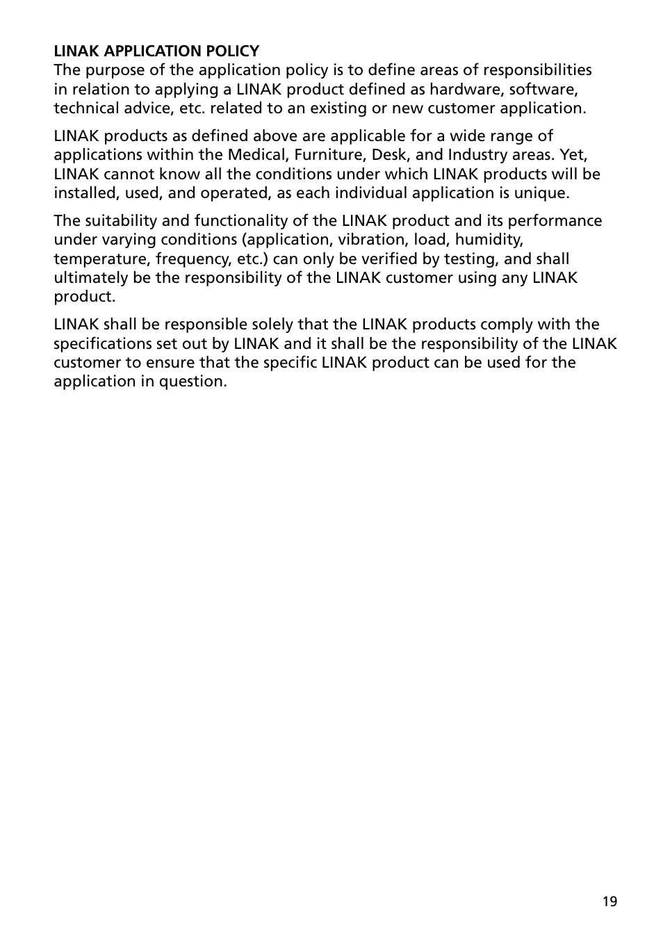 Linak TECHLINE LA36 User Manual | Page 19 / 20