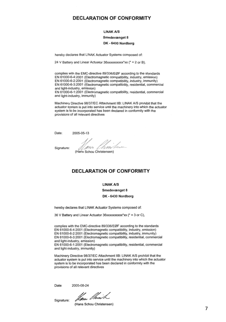 Linak TECHLINE LA36 User Manual | Page 7 / 20
