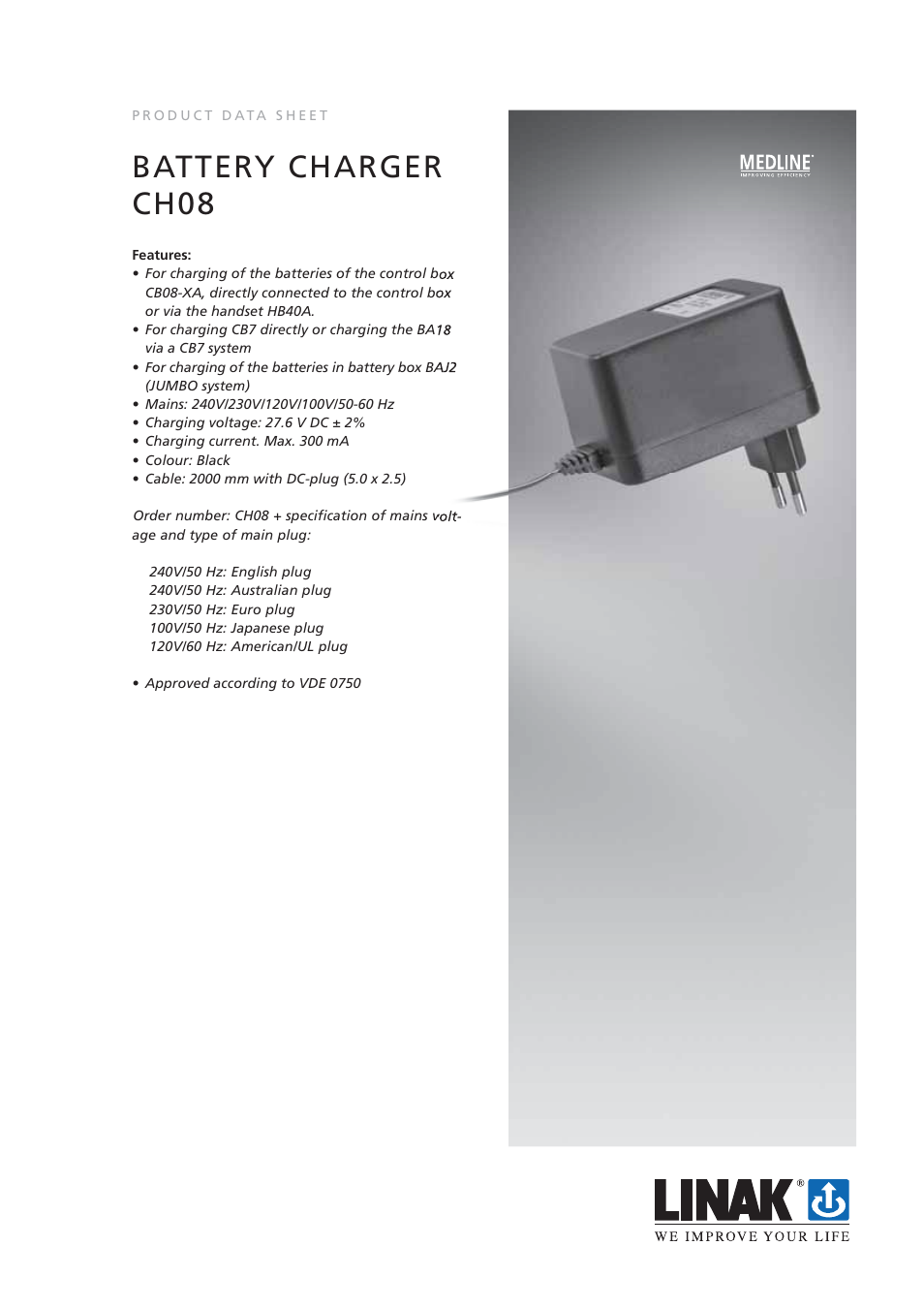 Linak Medline CH08 User Manual | 2 pages