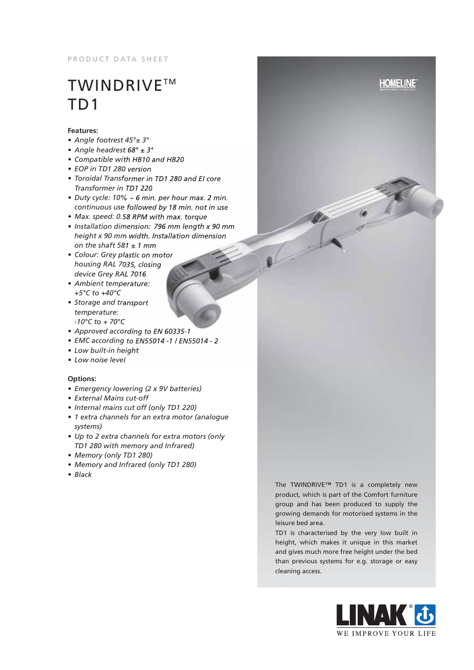 Linak TWINDRIVE TD1 User Manual | 8 pages