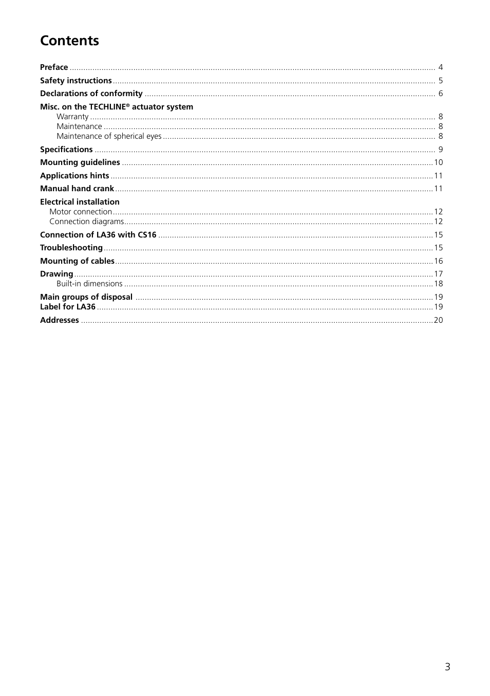 Linak LA36 User Manual | Page 3 / 20