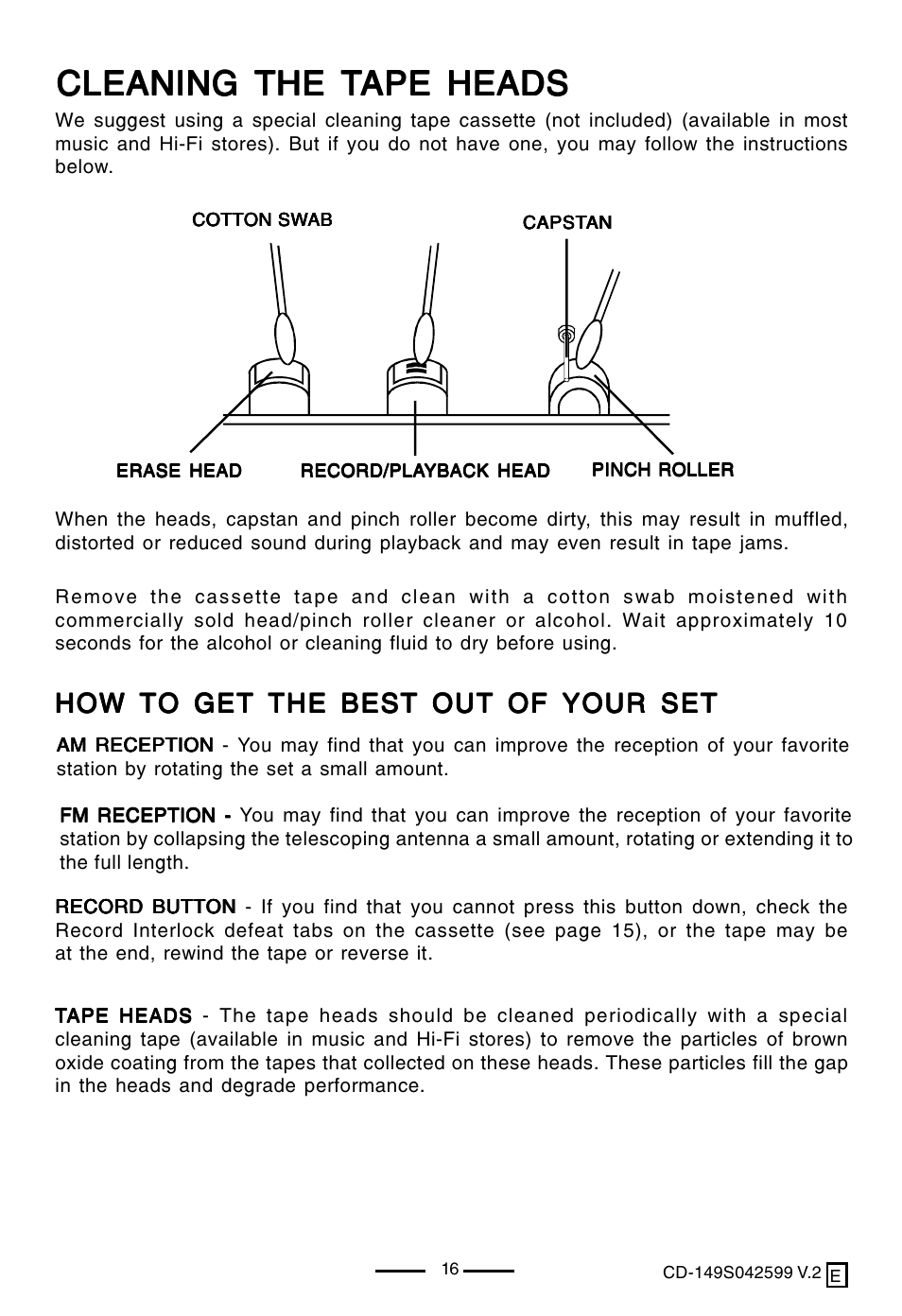 Cleaning the t, How to get the best out of your set | Lenoxx Electronics CD-149 User Manual | Page 17 / 20