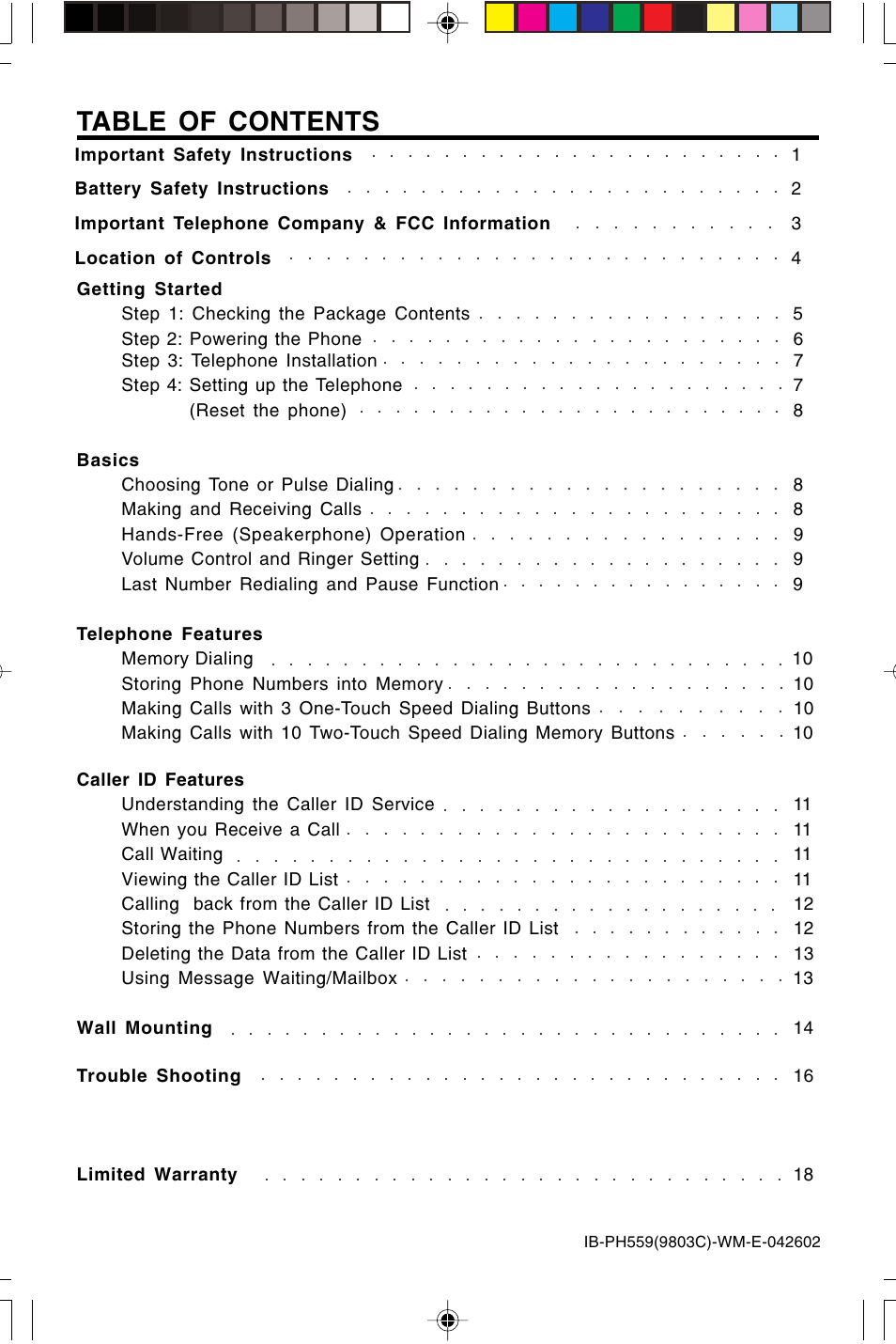 Lenoxx Electronics PH559 User Manual | Page 2 / 20