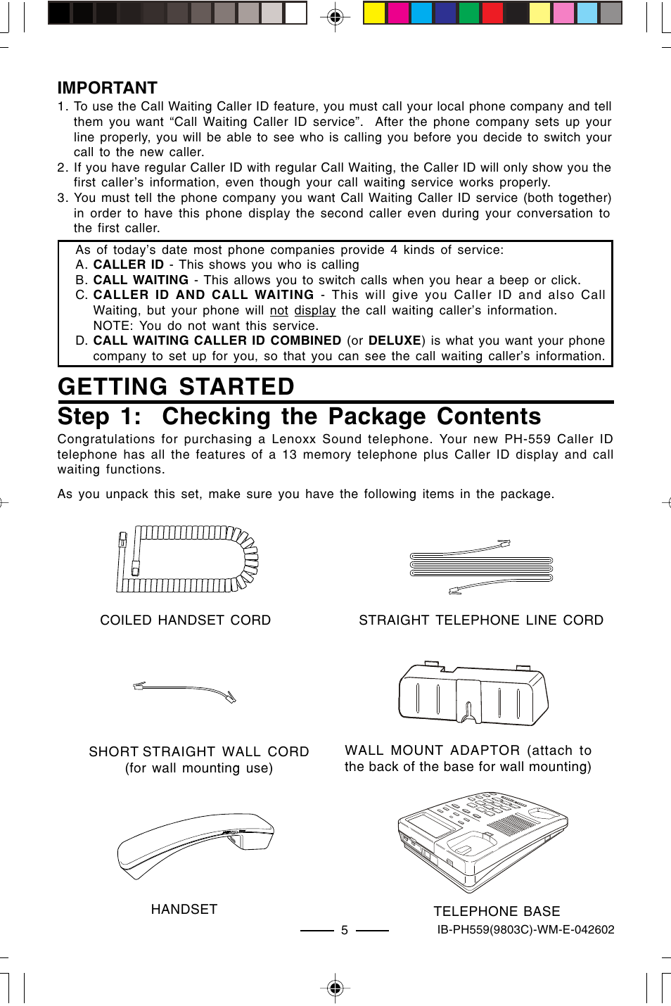 Important | Lenoxx Electronics PH559 User Manual | Page 7 / 20