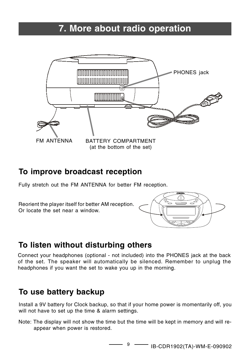 More about radio operation | Lenoxx Electronics CDR-1902 User Manual | Page 10 / 17