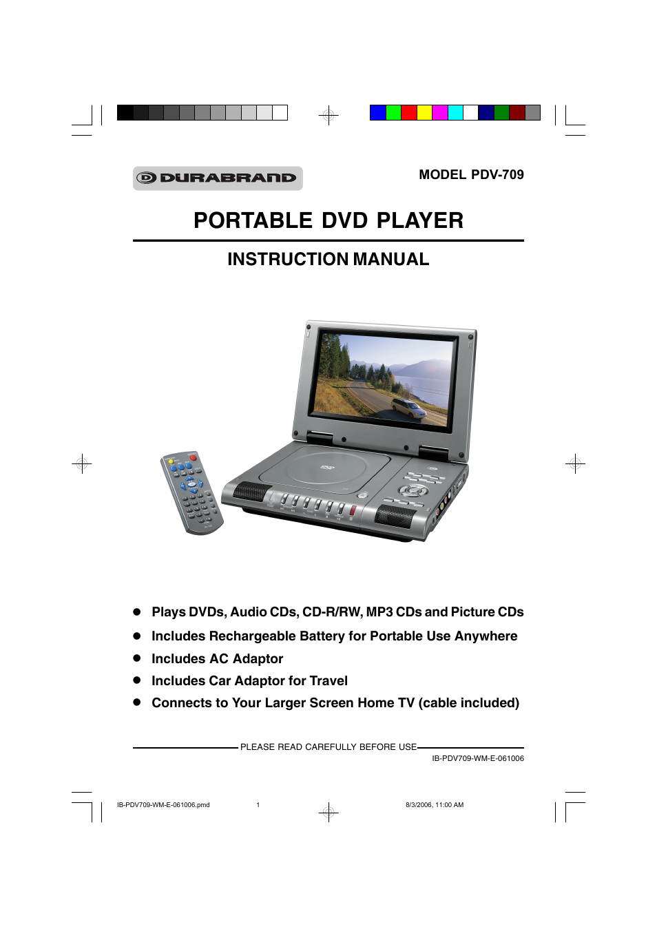 Lenoxx Electronics PDV-709 User Manual | 30 pages