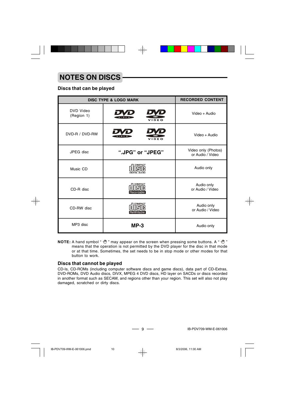 Jpg” or “jpeg, Mp-3 | Lenoxx Electronics PDV-709 User Manual | Page 10 / 30