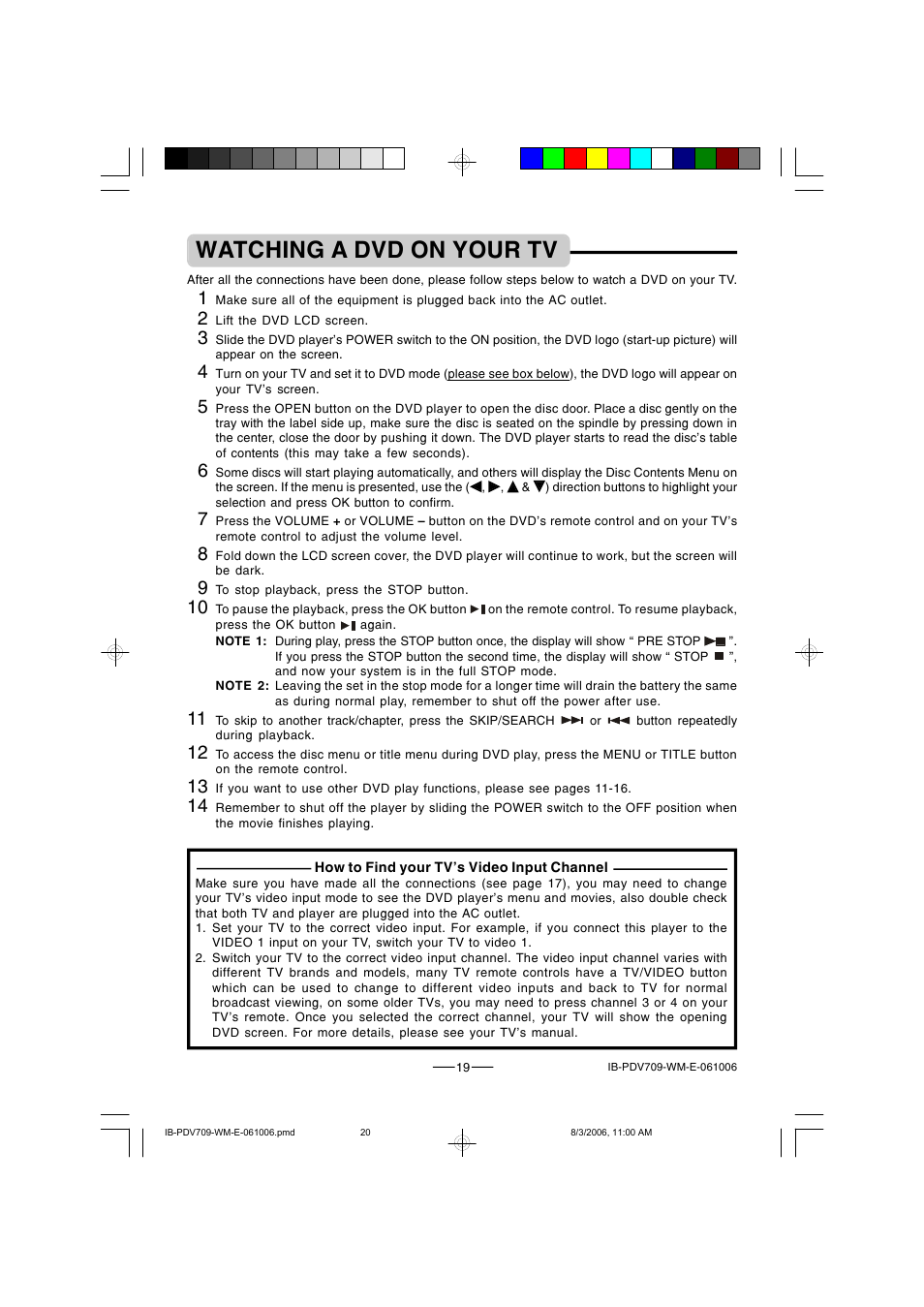 Watching a dvd on your tv | Lenoxx Electronics PDV-709 User Manual | Page 20 / 30