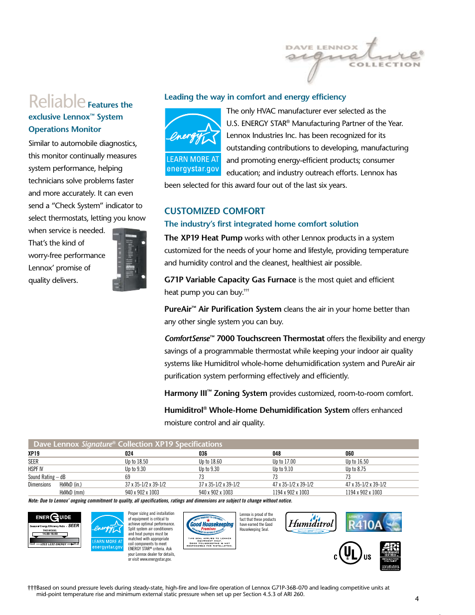 Reliable, Customized comfort | Lenoxx Electronics XP19 User Manual | Page 4 / 6