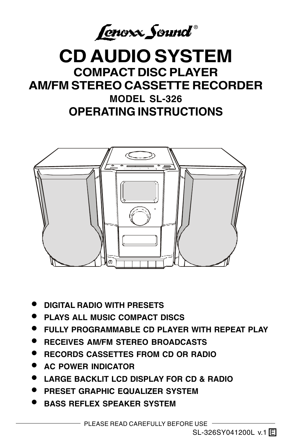 Lenoxx Electronics SL-326 User Manual | 20 pages