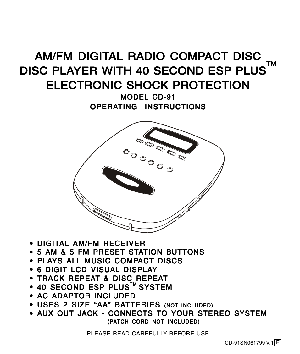 Lenoxx Electronics CD-91 User Manual | 20 pages