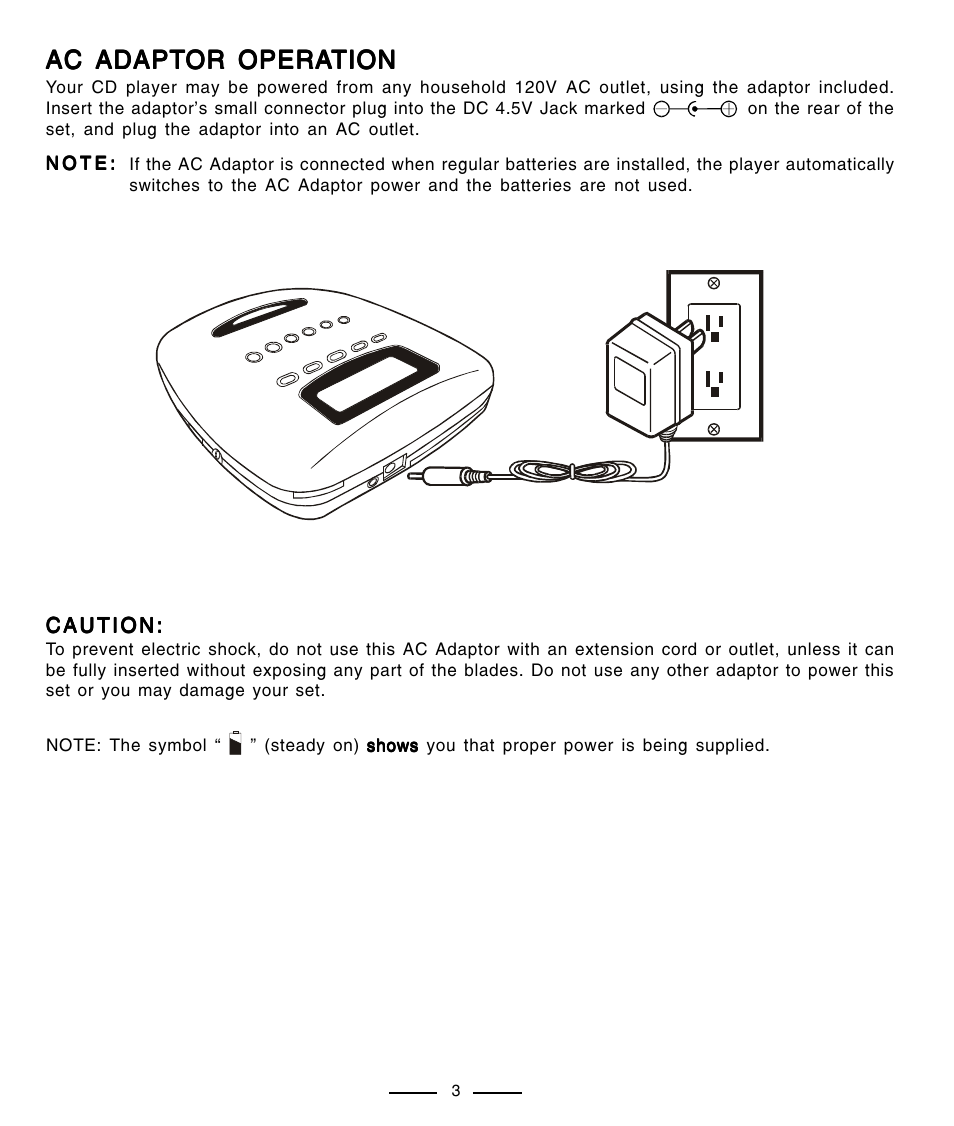 Ac adapt | Lenoxx Electronics CD-91 User Manual | Page 4 / 20