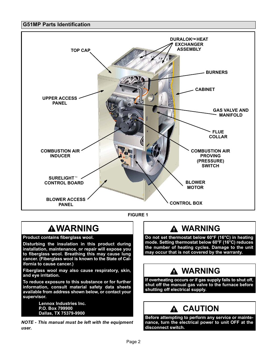 Warning, Caution | Lenoxx Electronics 2P0803 User Manual | Page 2 / 7