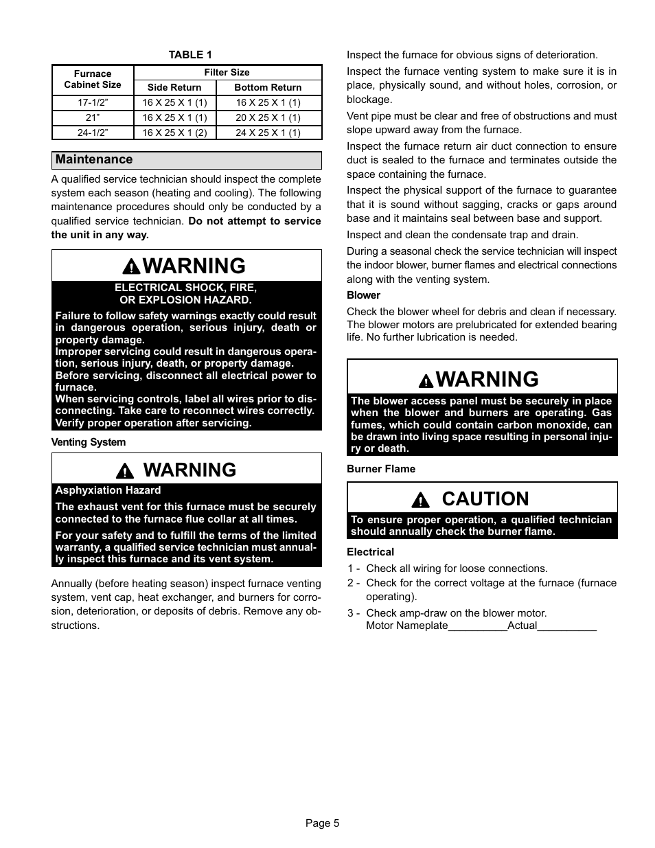Warning, Caution | Lenoxx Electronics 2P0803 User Manual | Page 5 / 7