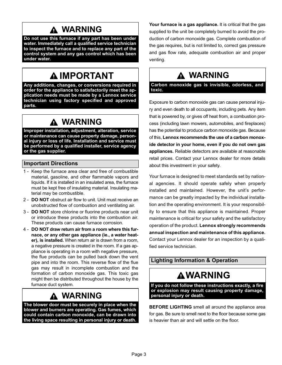 Important, Warning | Lenoxx Electronics G60DF(X) User Manual | Page 3 / 6