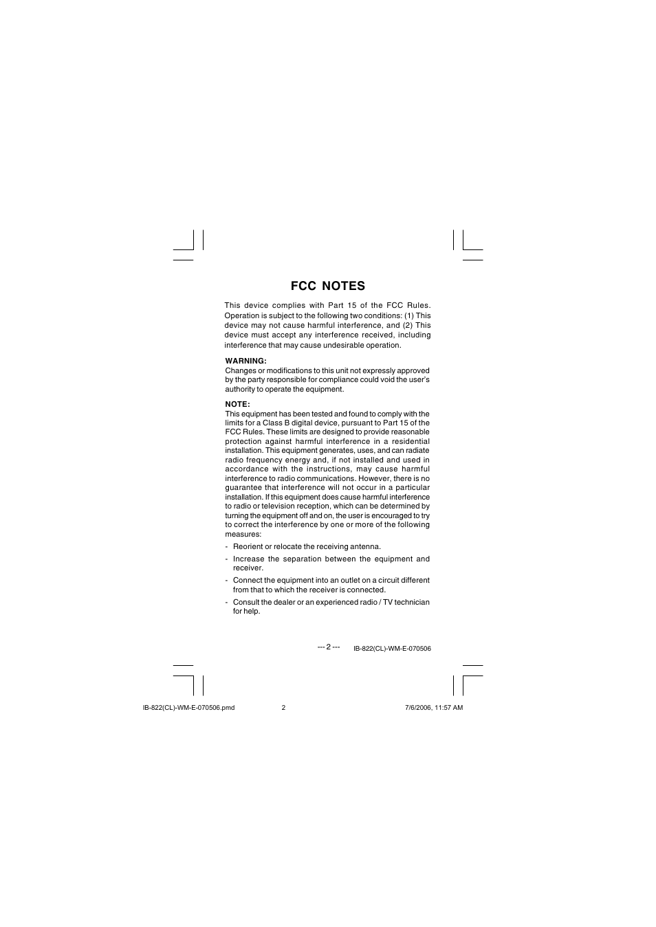 Lenoxx Electronics 822 User Manual | Page 2 / 6