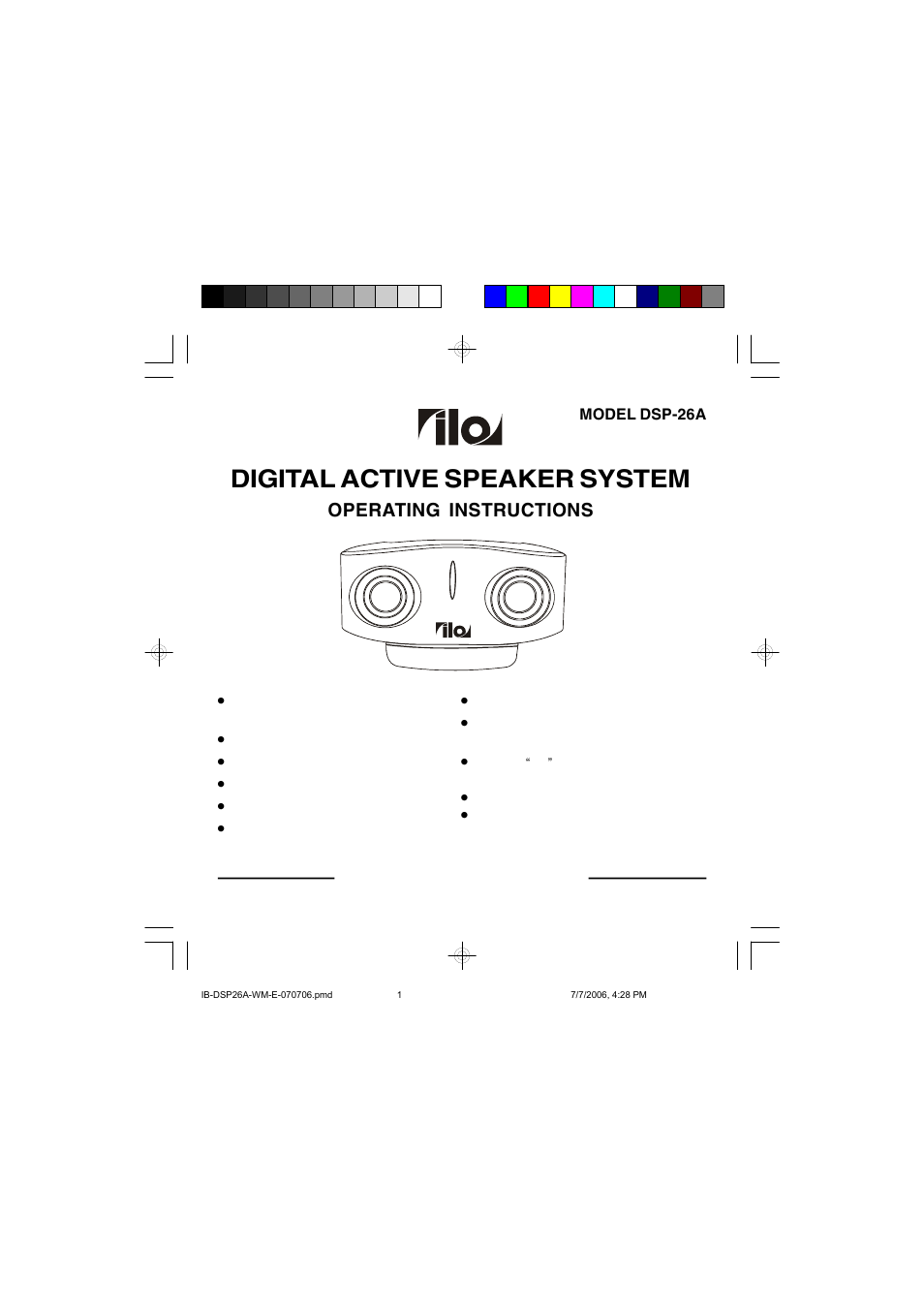 Lenoxx Electronics DSP-26A User Manual | 9 pages