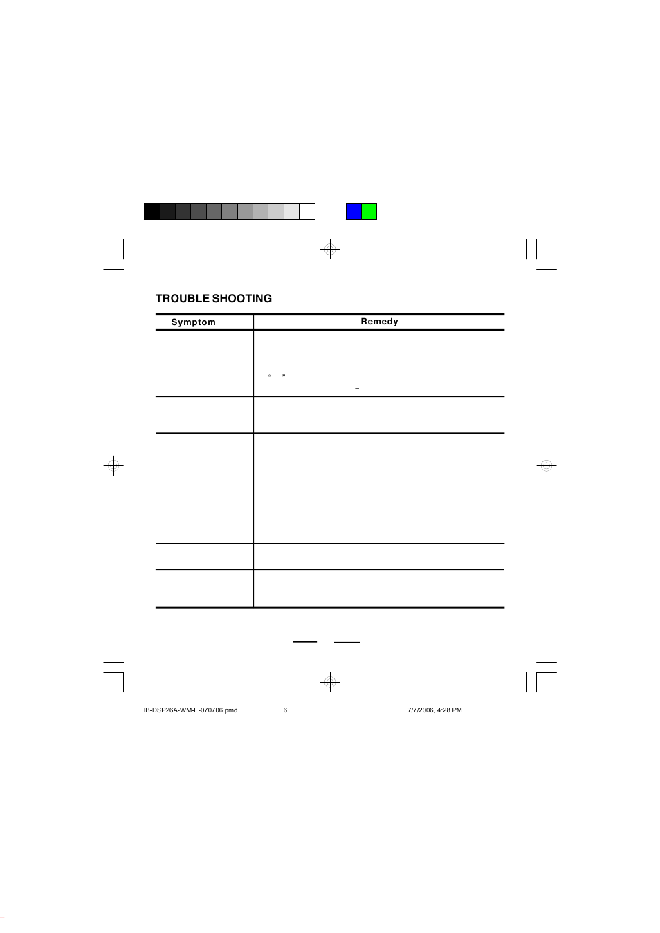 Trouble shooting | Lenoxx Electronics DSP-26A User Manual | Page 6 / 9