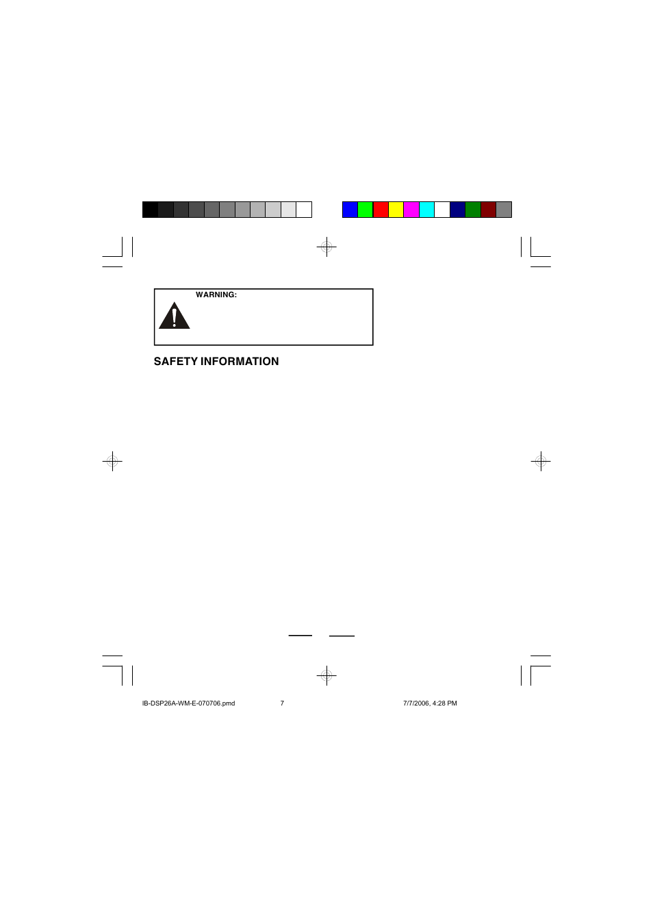 Safety information | Lenoxx Electronics DSP-26A User Manual | Page 7 / 9