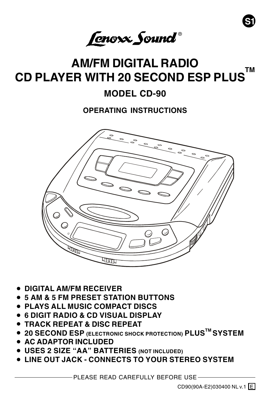 Lenoxx Electronics CD-90 User Manual | 16 pages