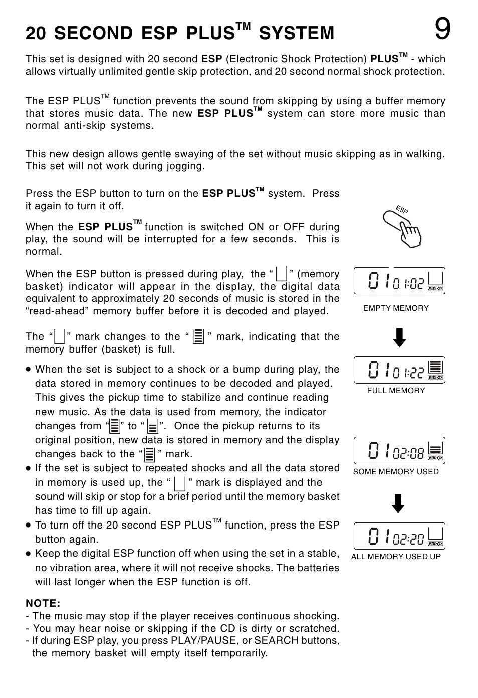 20 second esp plus, System | Lenoxx Electronics CD-90 User Manual | Page 10 / 16