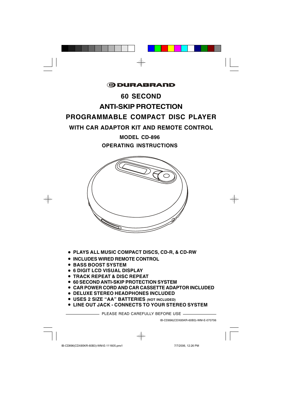 Lenoxx Electronics CD-896 User Manual | 18 pages