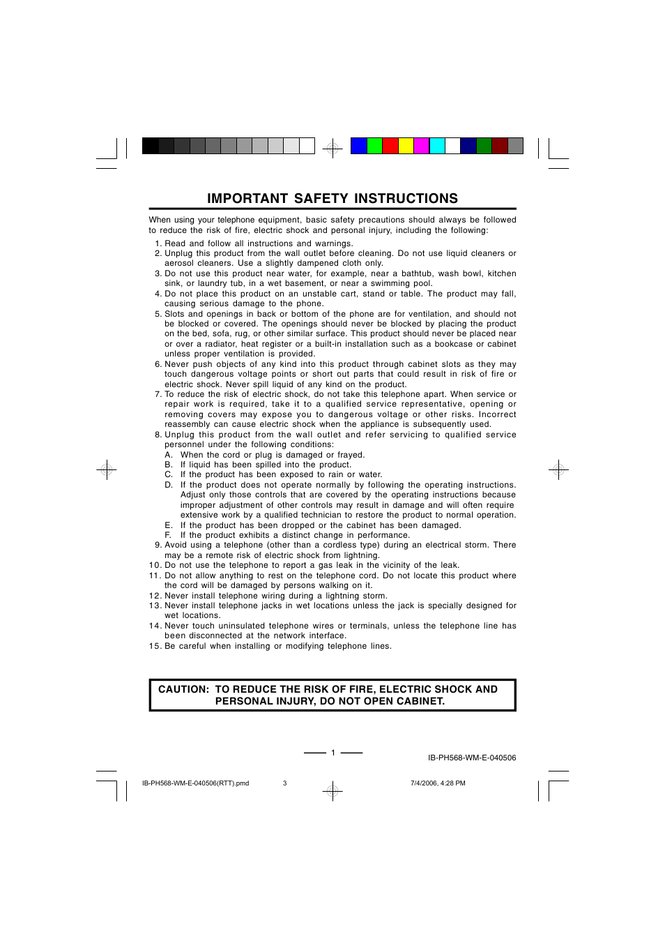 Important safety instructions | Lenoxx Electronics PH568 User Manual | Page 3 / 19