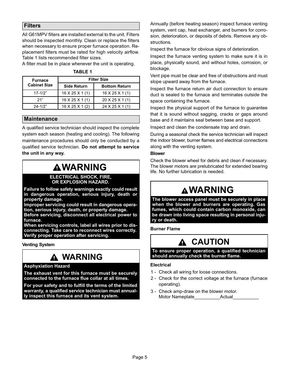 Warning, Caution | Lenoxx Electronics 2P0603 User Manual | Page 5 / 7