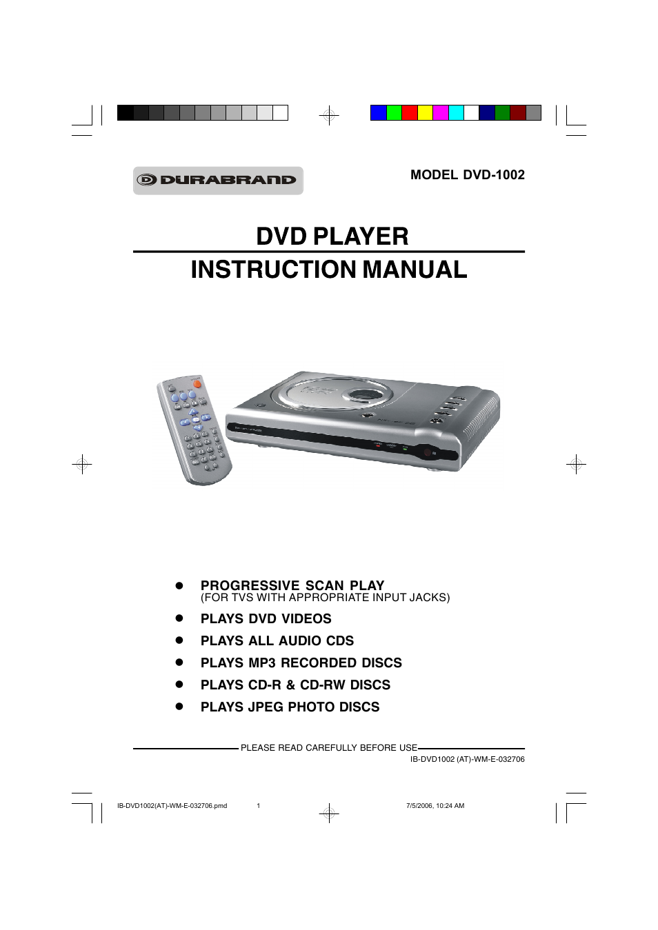 Lenoxx Electronics DVD-1002 User Manual | 27 pages