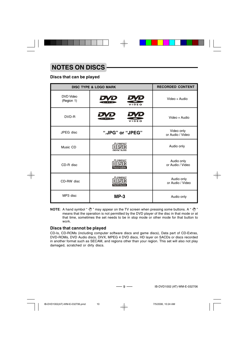 Jpg” or “jpeg, Mp-3 | Lenoxx Electronics DVD-1002 User Manual | Page 10 / 27