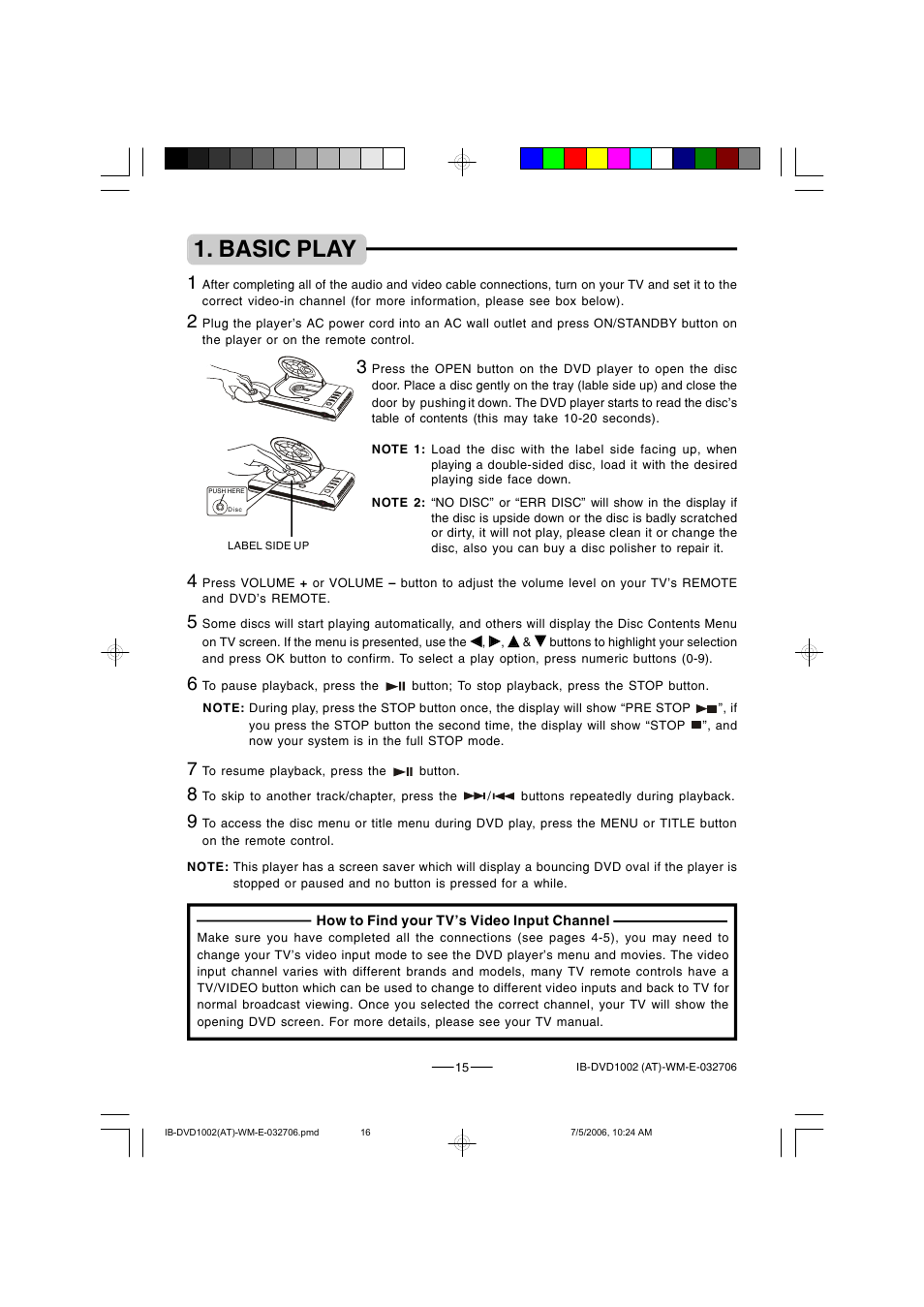 Basic play | Lenoxx Electronics DVD-1002 User Manual | Page 16 / 27