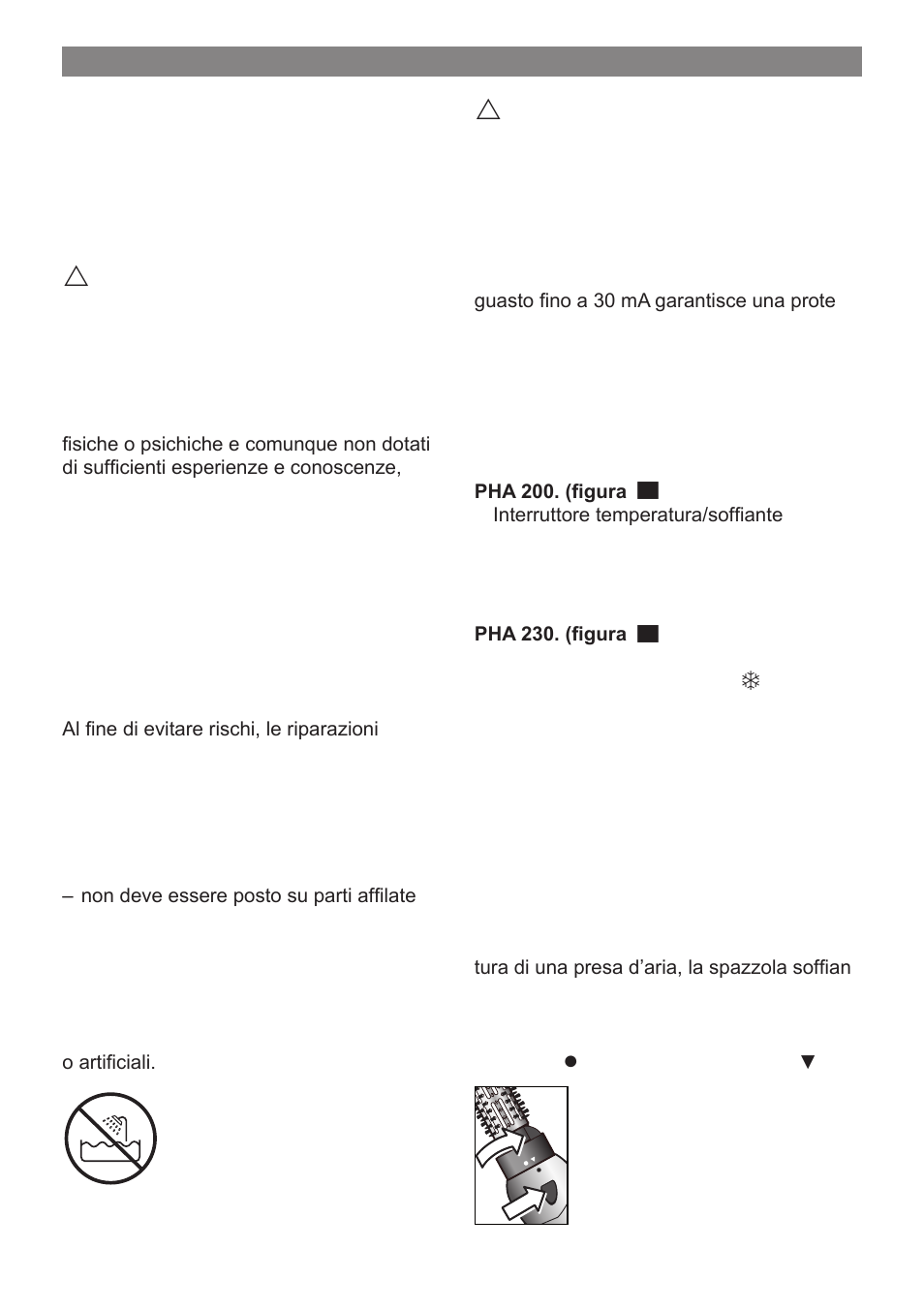 Avvertenze di sicurezza, Elemeni di comando e accessori, Utilizzo | Bosch PHA 2000 User Manual | Page 10 / 47