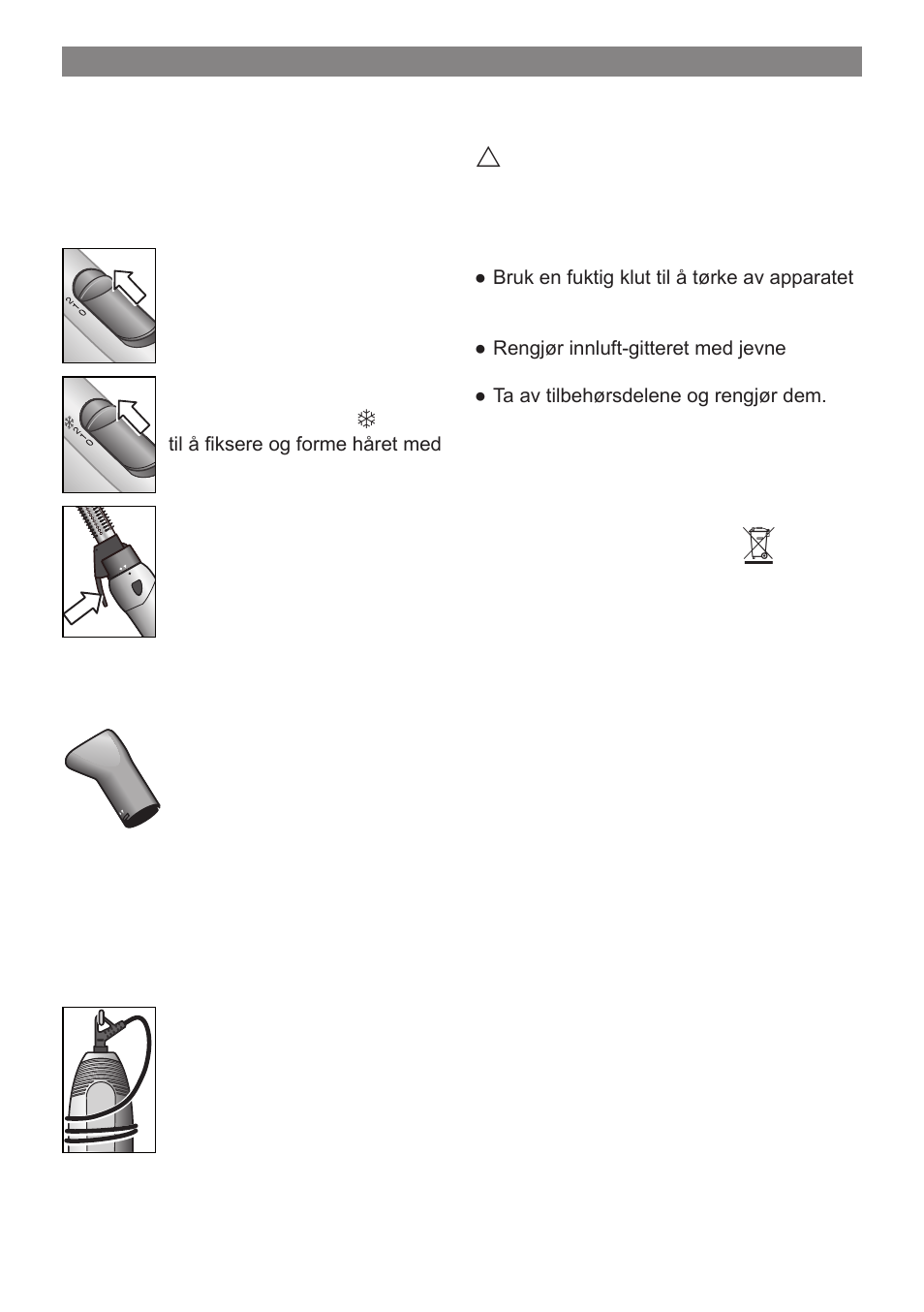 Oppbevaring, Rengjøring, Avfallshåndtering | Garanti | Bosch PHA 2000 User Manual | Page 17 / 47