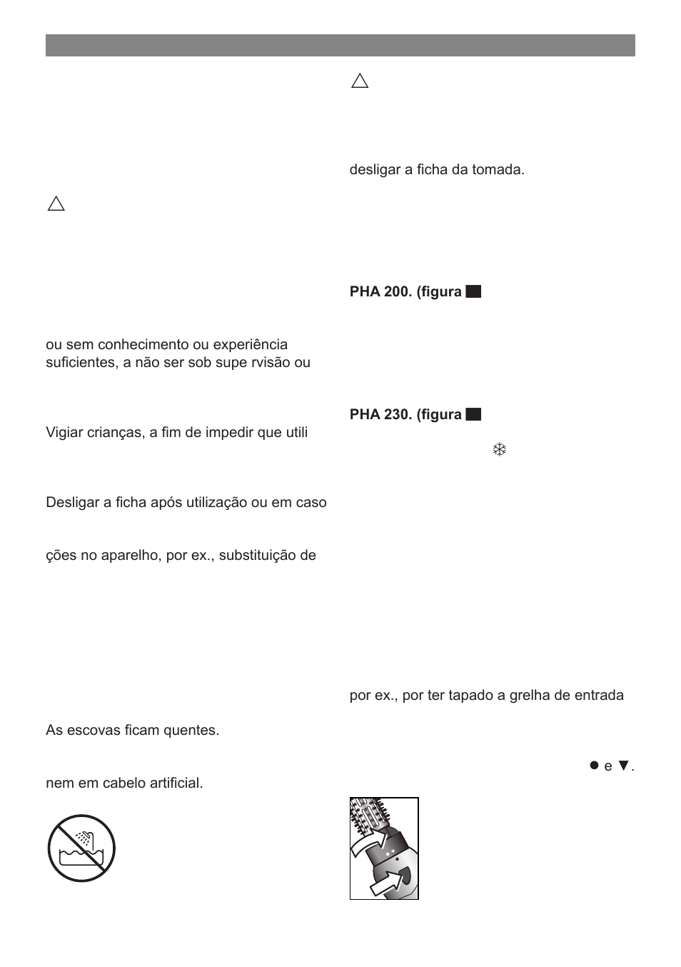 Indicações de segurança, Comandos e acessórios, Utilização | Bosch PHA 2000 User Manual | Page 25 / 47
