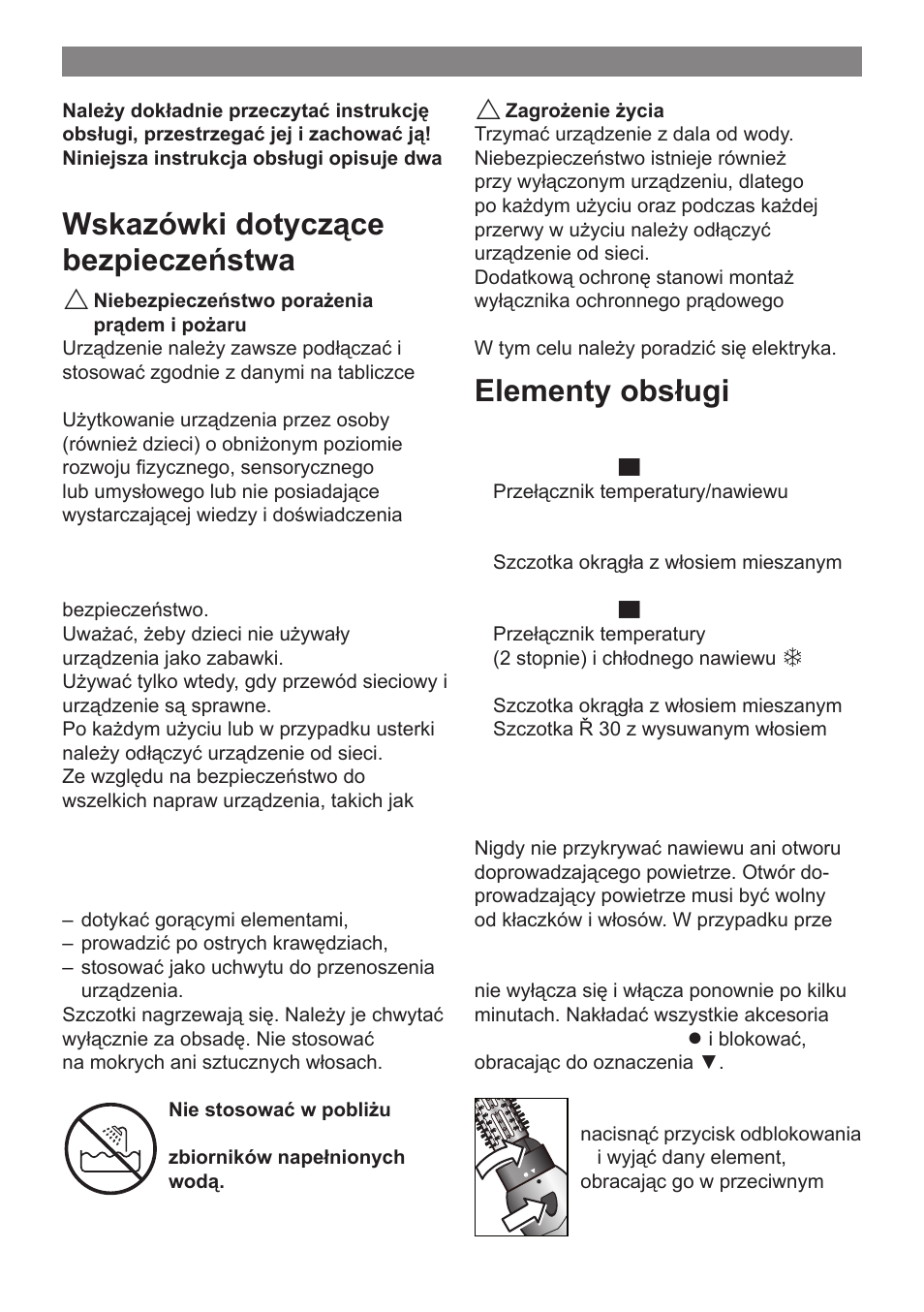 Wskazówki dotyczące bezpieczeństwa, Elementy obsługi i akcesoria, Zastosowanie | Bosch PHA 2000 User Manual | Page 34 / 47