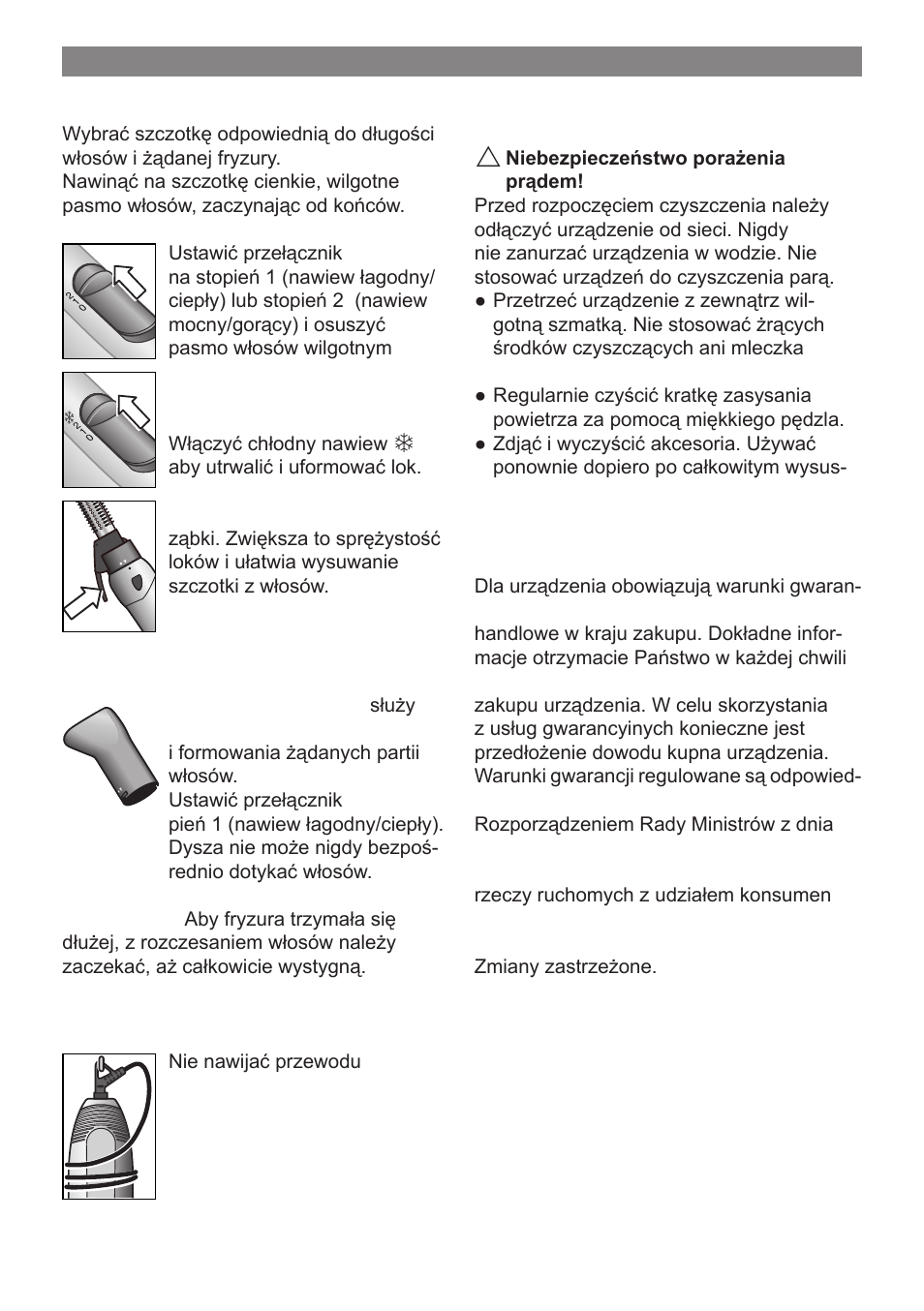 Czyszczenie, Gwarancja, Przechowywanie | Bosch PHA 2000 User Manual | Page 35 / 47