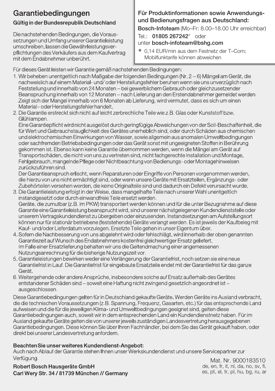 Bosch PHA 2000 User Manual | Page 47 / 47