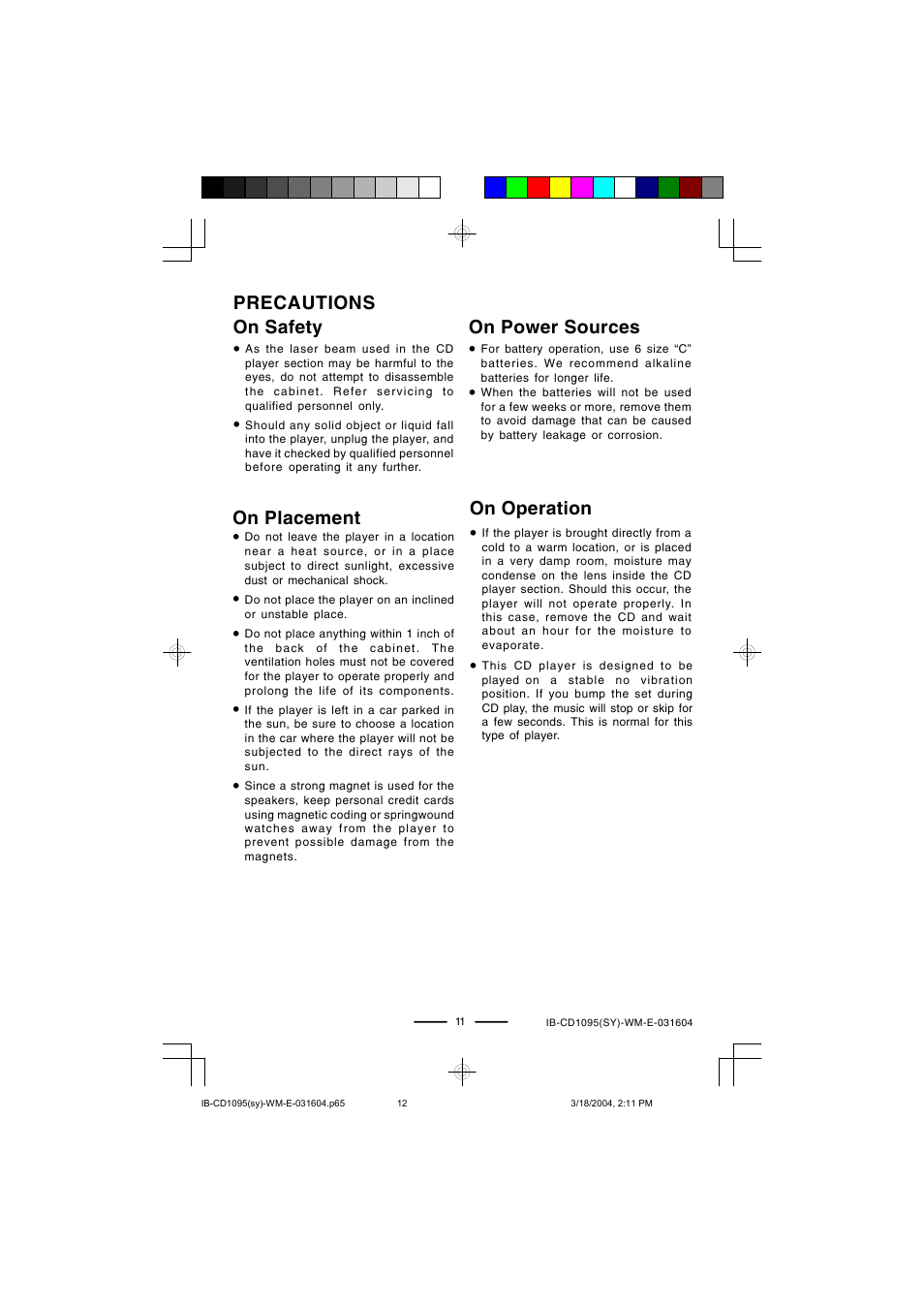 Lenoxx Electronics CD-1095 User Manual | Page 12 / 16