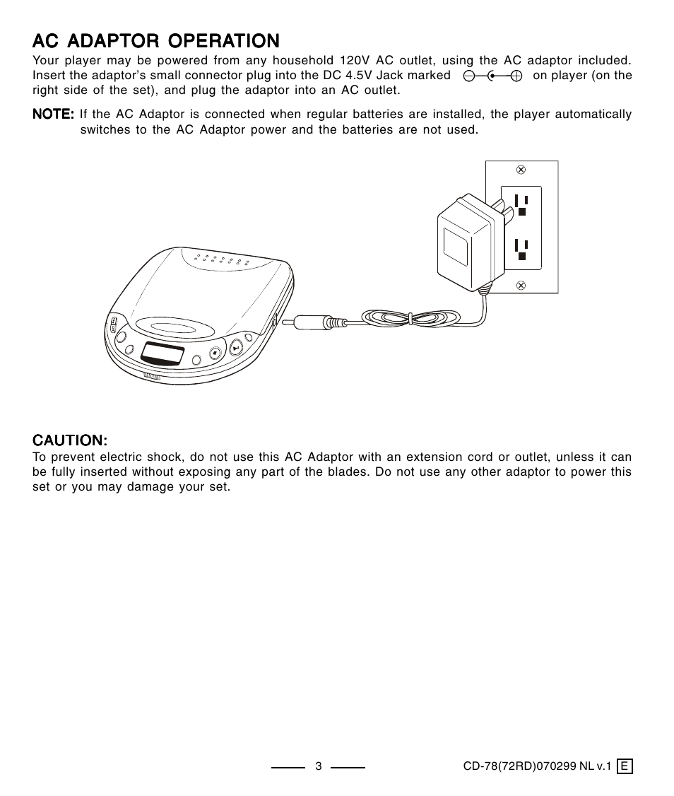 Ac adapt | Lenoxx Electronics CD-78 User Manual | Page 4 / 20