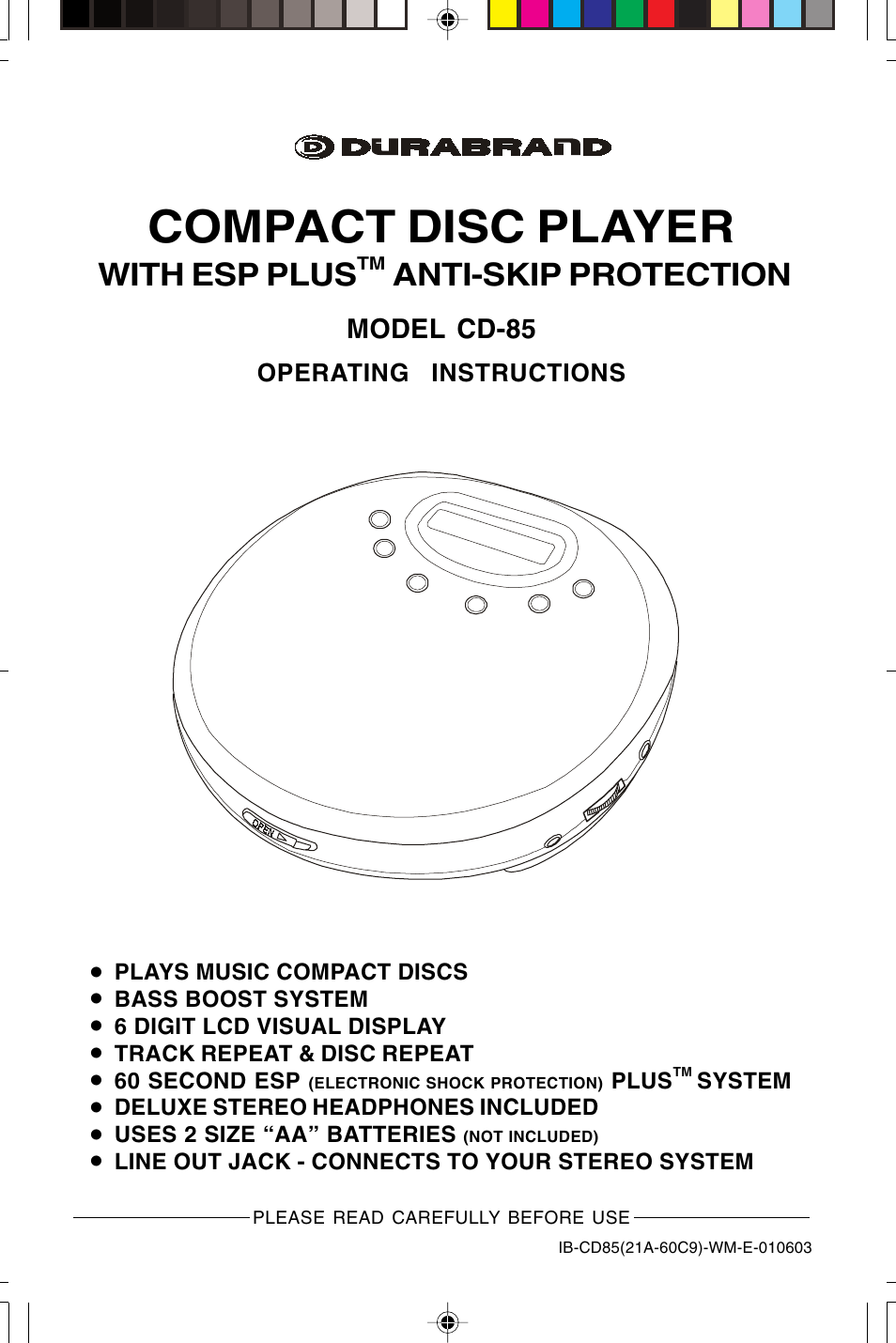 Lenoxx Electronics CD85 User Manual | 15 pages