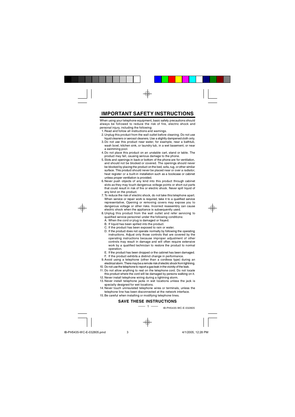 Important safety instructions | Lenoxx Electronics PH5435 User Manual | Page 3 / 18
