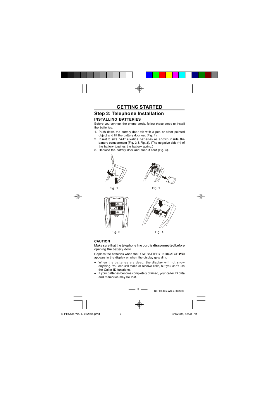 Getting started step 2: telephone installation | Lenoxx Electronics PH5435 User Manual | Page 7 / 18