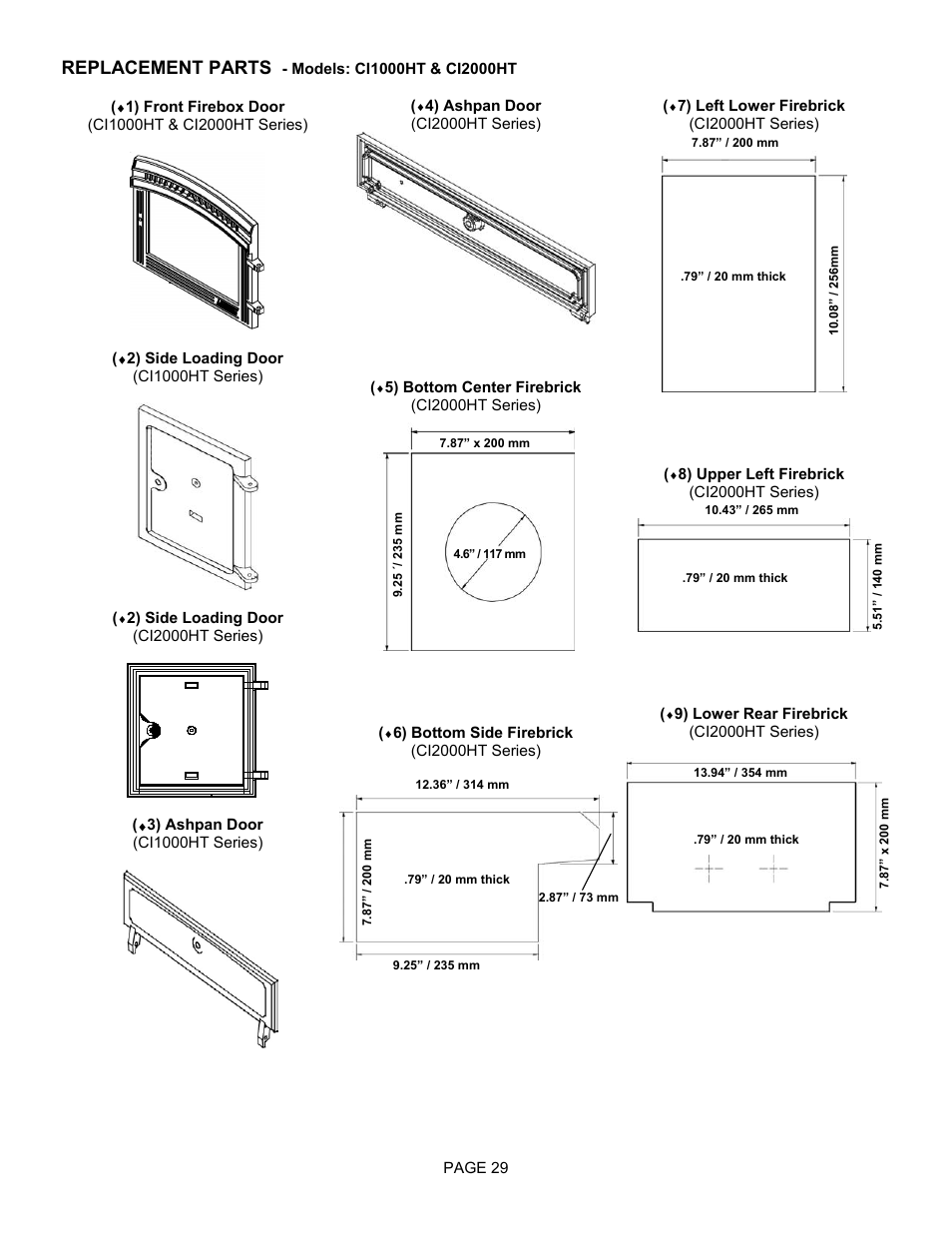 Replacement parts | Lenoxx Electronics CI2000HT User Manual | Page 29 / 40